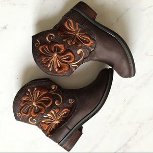 Penny Loves Kenny Floral Embroidered Ankle Bootie